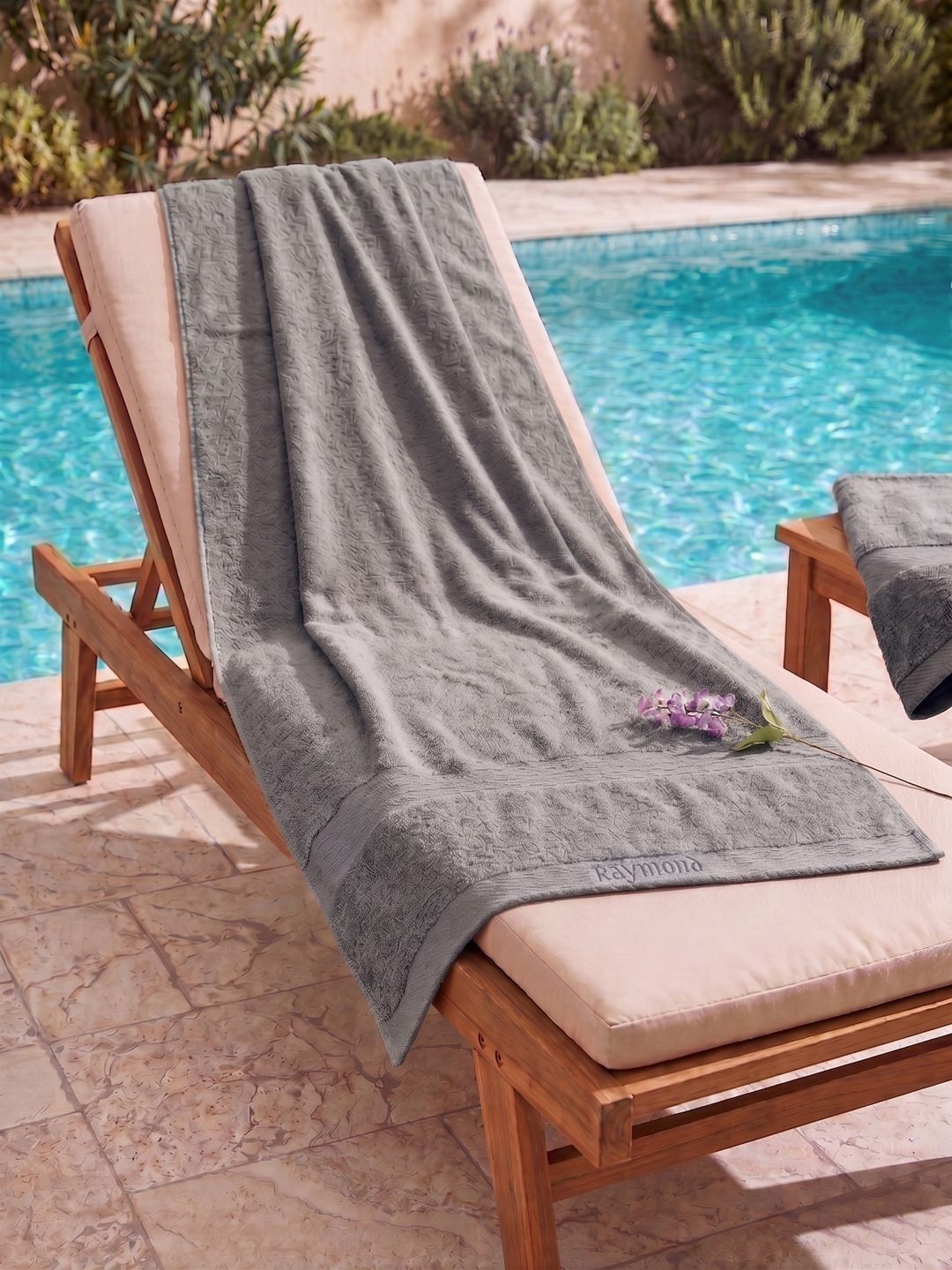 Raymond Home Grey Pure Cotton 380 GSM Pool Towel-picture-12