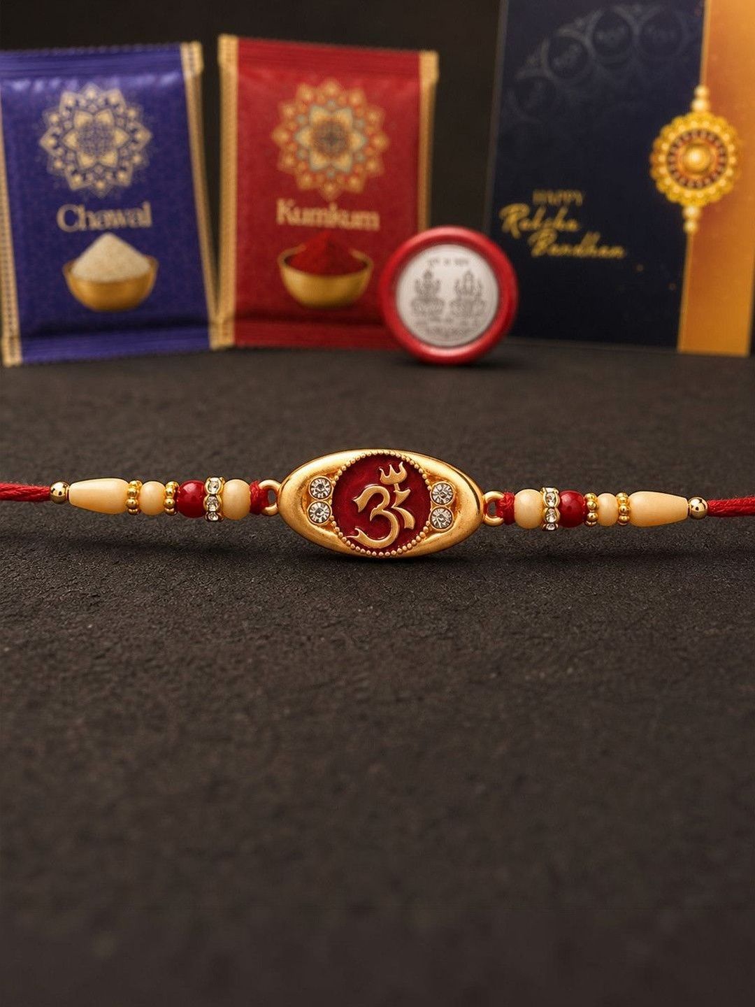 DeoDap Rakhi for Brother With Greeting Card & Roli-Chawal & Silver colour coin-picture-45
