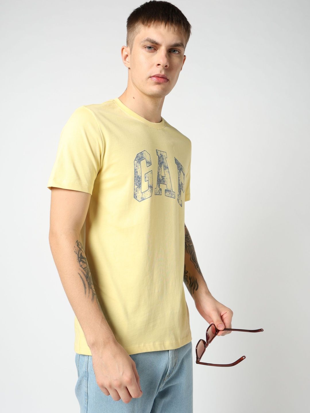 GAP Brand Logo Printed Pure Cotton Slim Fit T-shirt-picture-46
