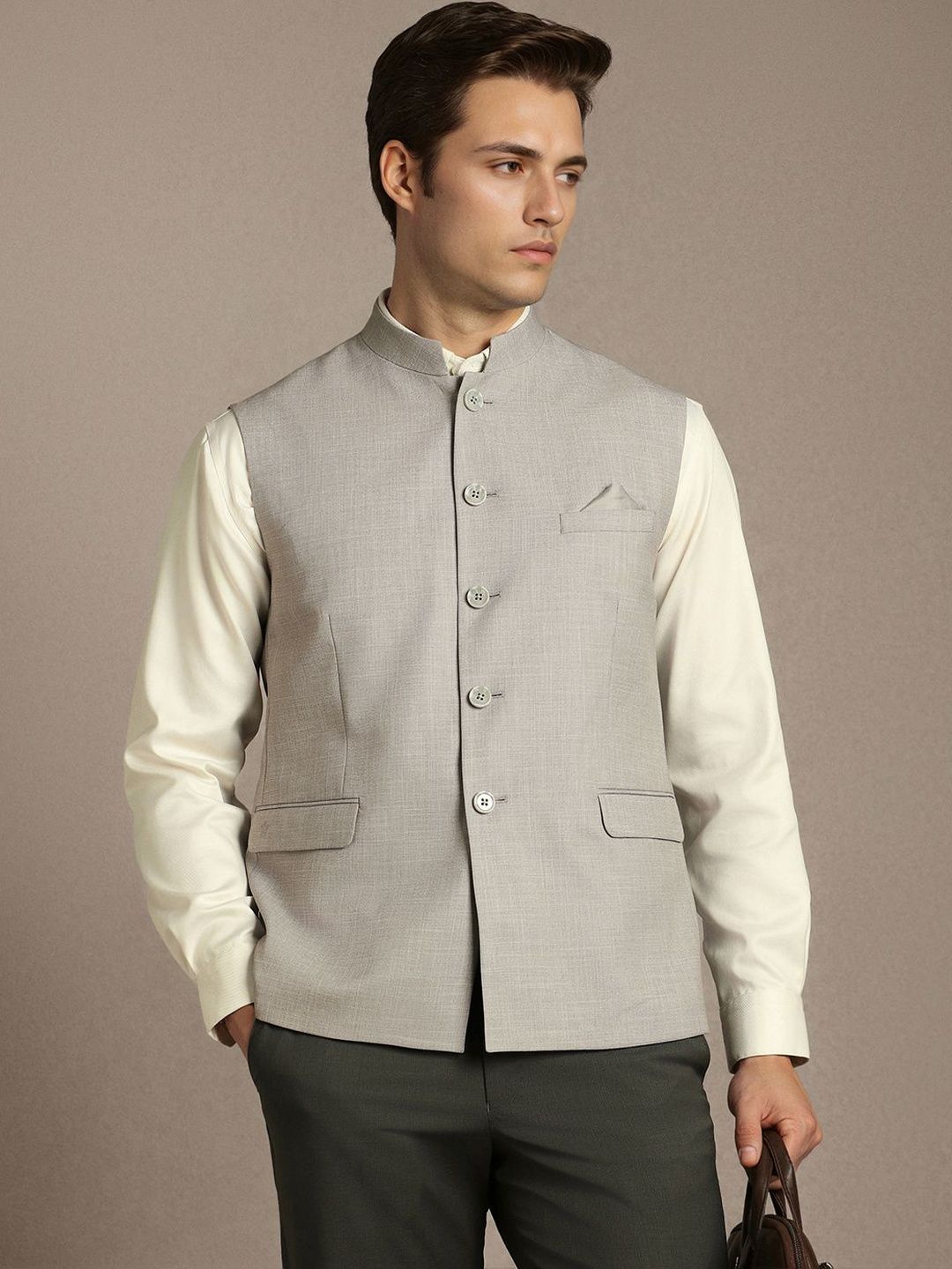 Louis Philippe Mandarin Collar Nehru Jackets-picture-11