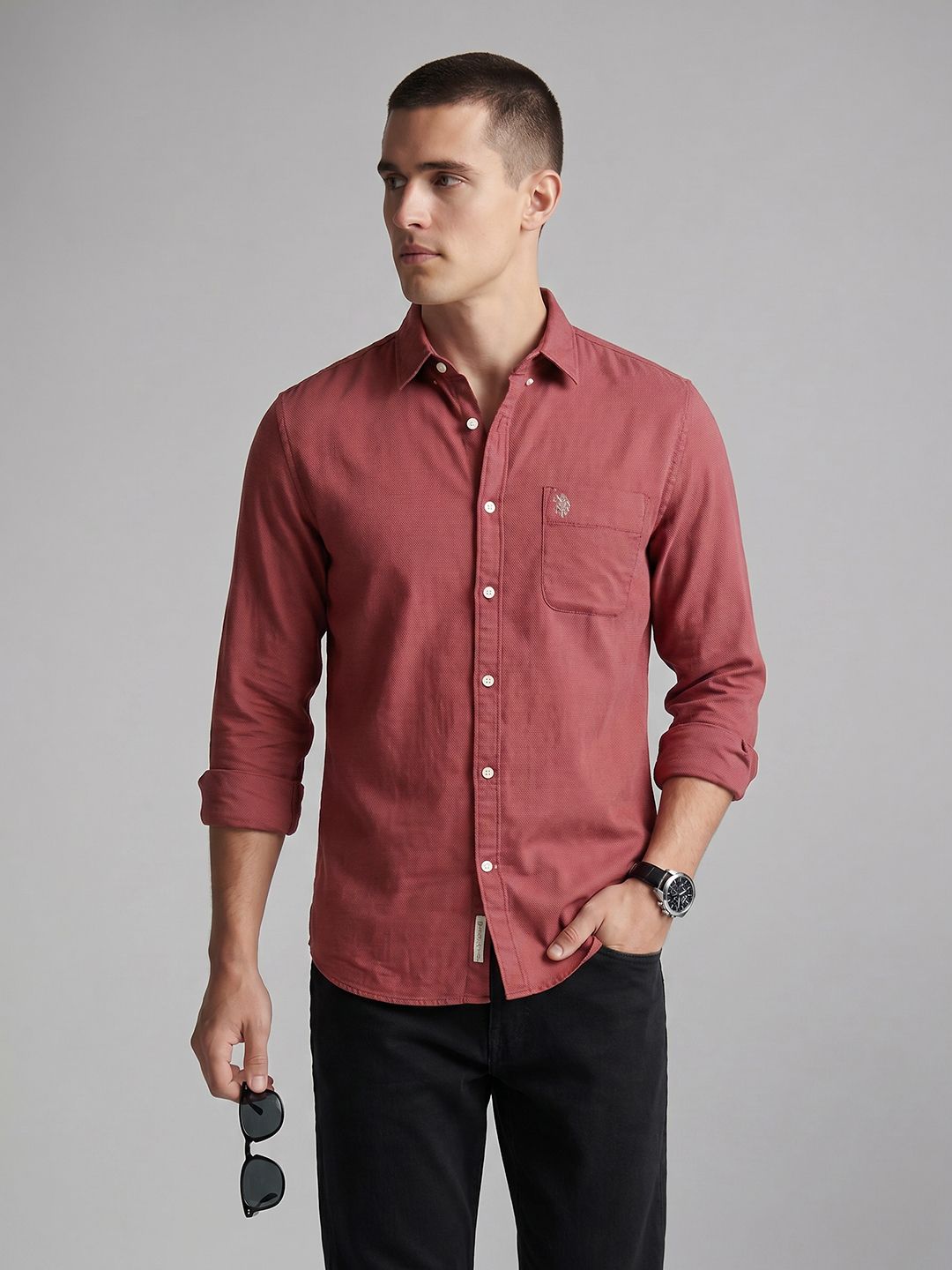 U.S. Polo Assn. Denim Co. Spread Collar Pure Cotton Casual Shirt-picture-43