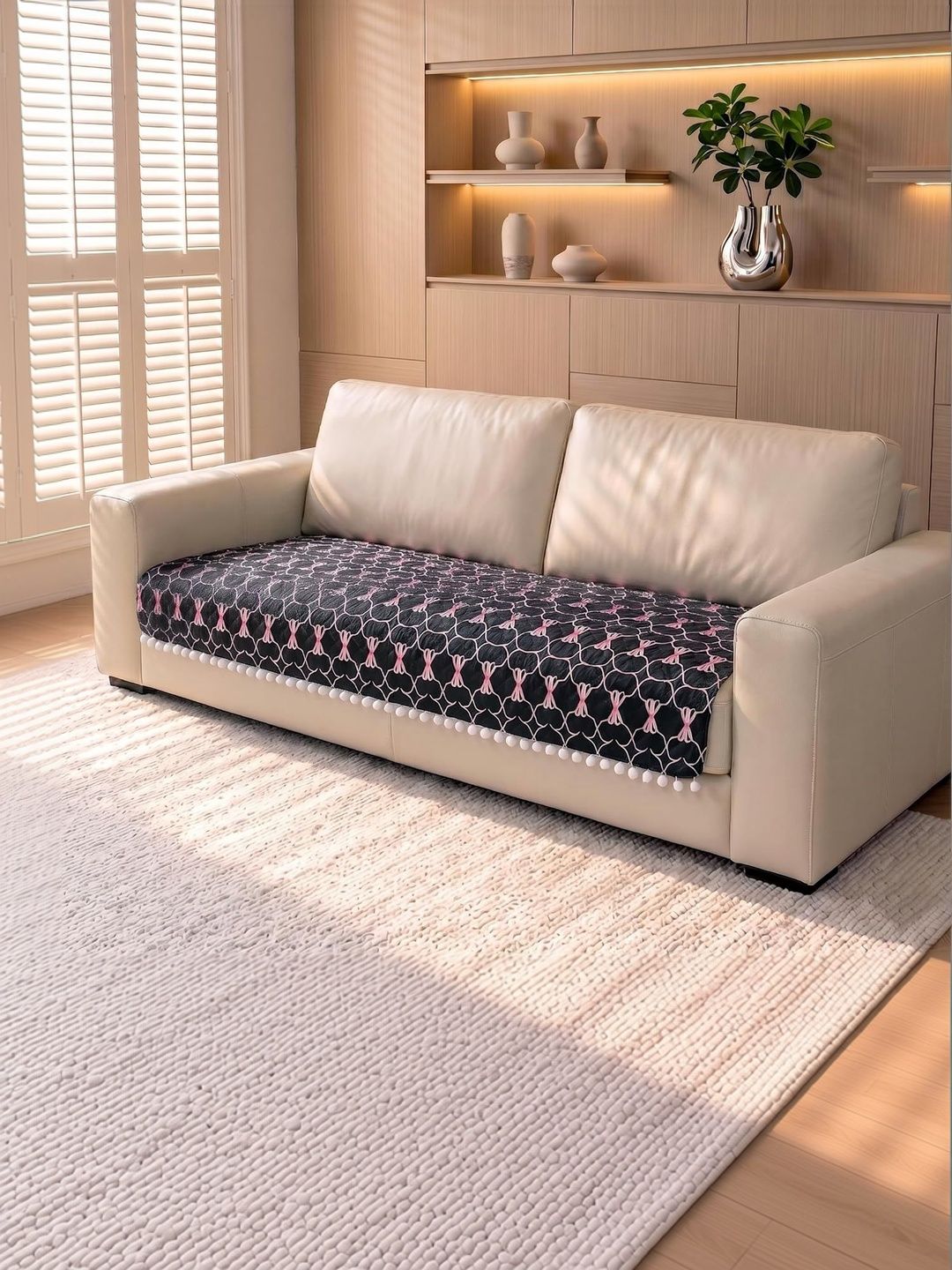RD TREND Black 1 Piece Sofa Cover Without Arms-image-45