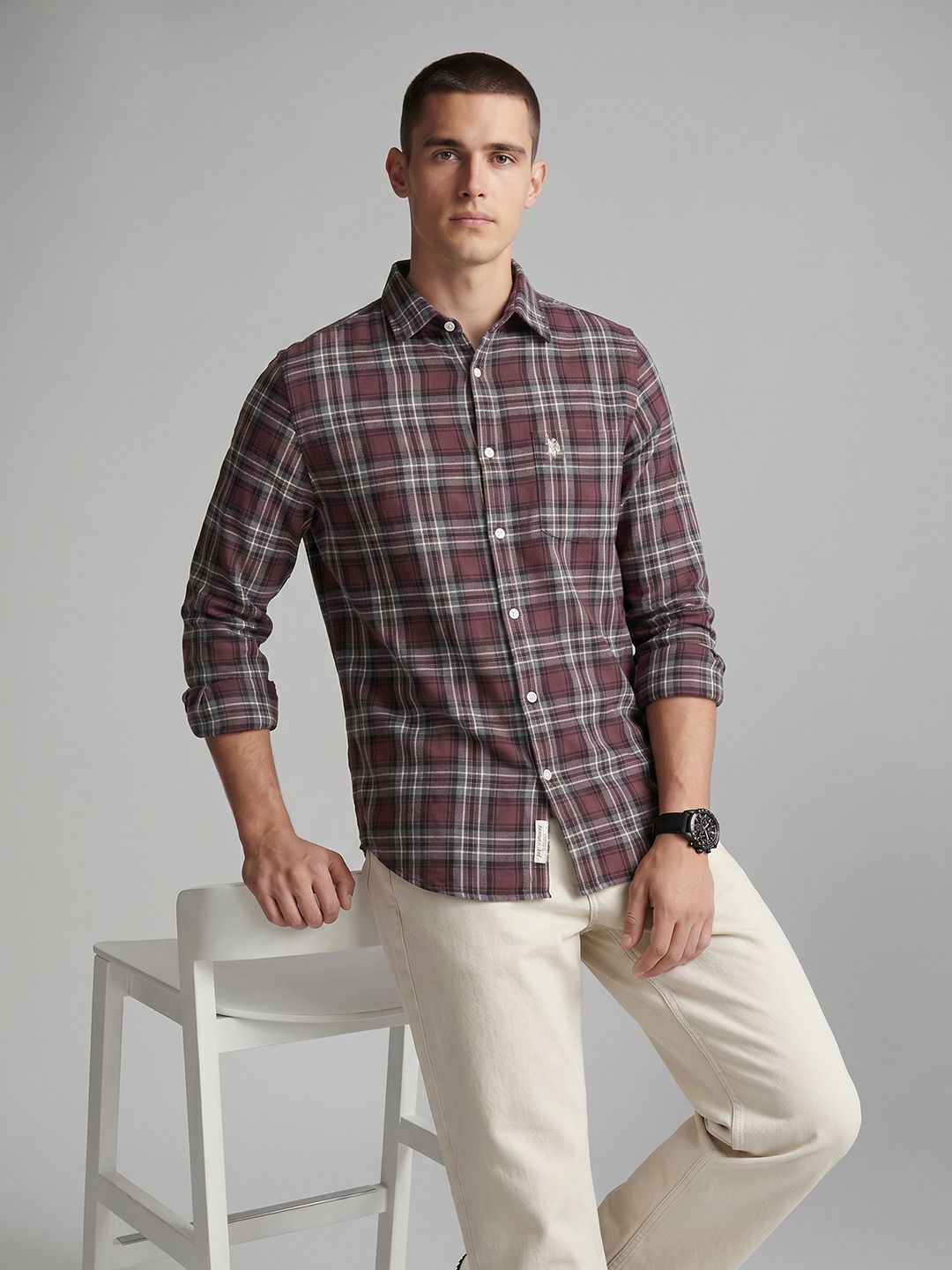 U.S. Polo Assn. Denim Co. Checked Pure Cotton Casual Shirt-picture-44