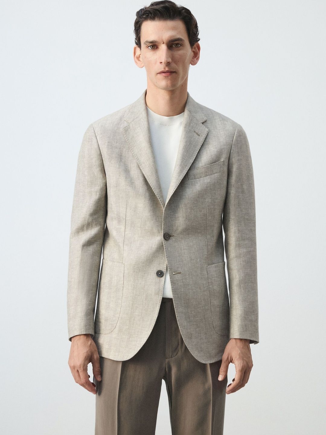 MANGO MAN Single Breasted Notched Lapel Collar Semiformal Blazer-picture-12