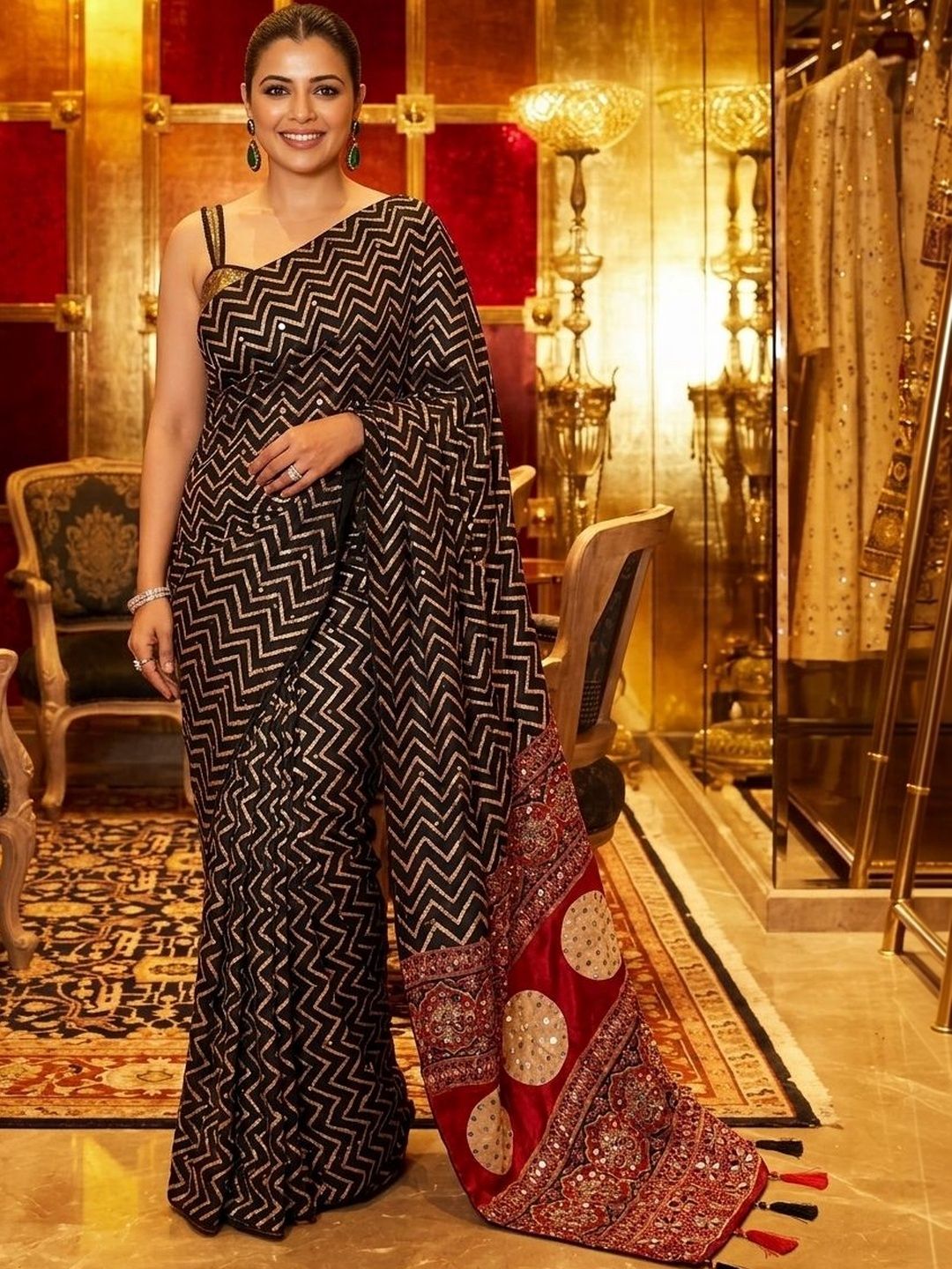 Kalista Ajrak Block Print Saree-picture-43