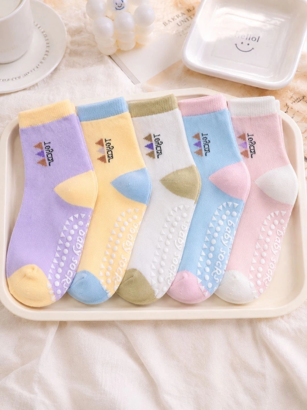 CORTICA Unisex Kids Pack of 5 Cotton Blend Assorted Patterned Ankle Length Socks-picture-33