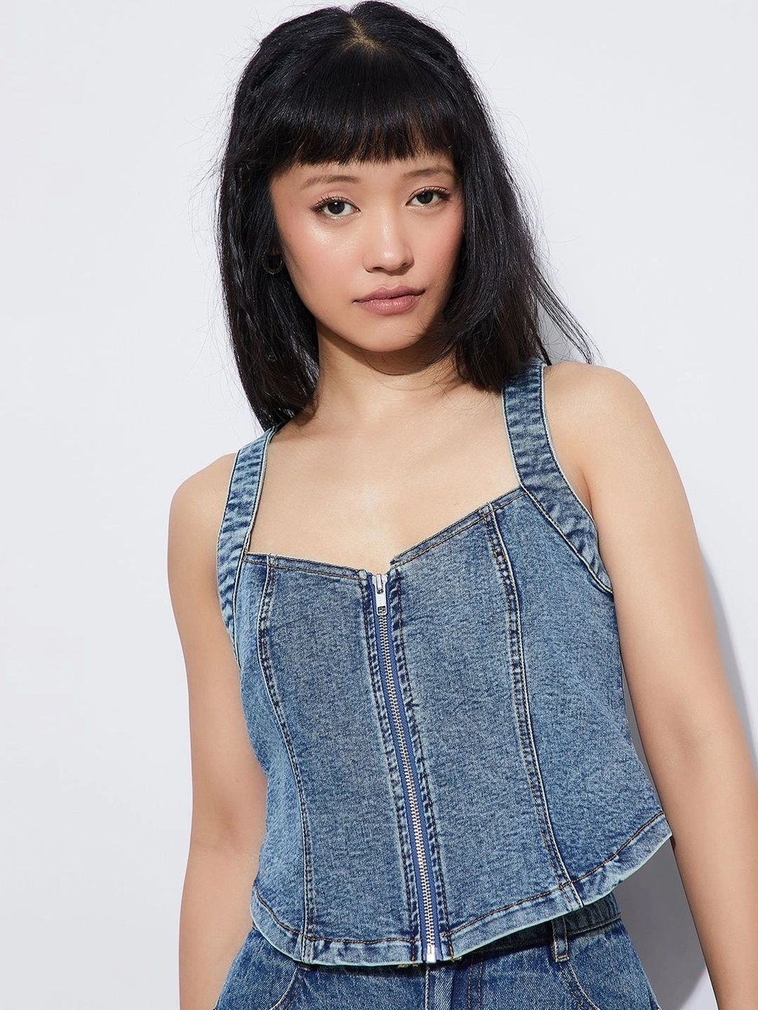 Ginger by Lifestyle Sweetheart Neck Cotton Crop Top-picture-37