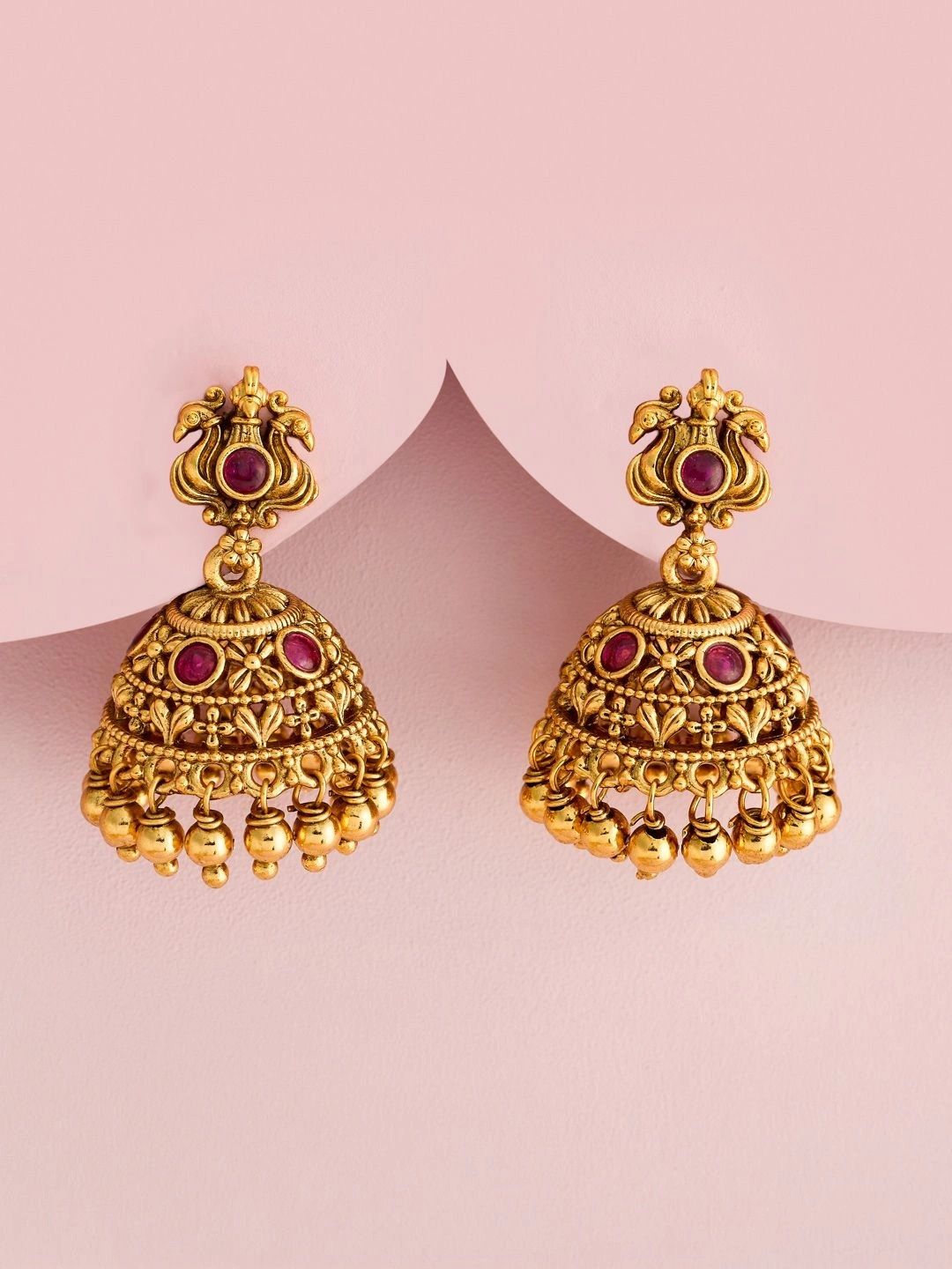 Kushal's Fashion Jewellery Dome Shaped Jhumkas Earrings-image-18