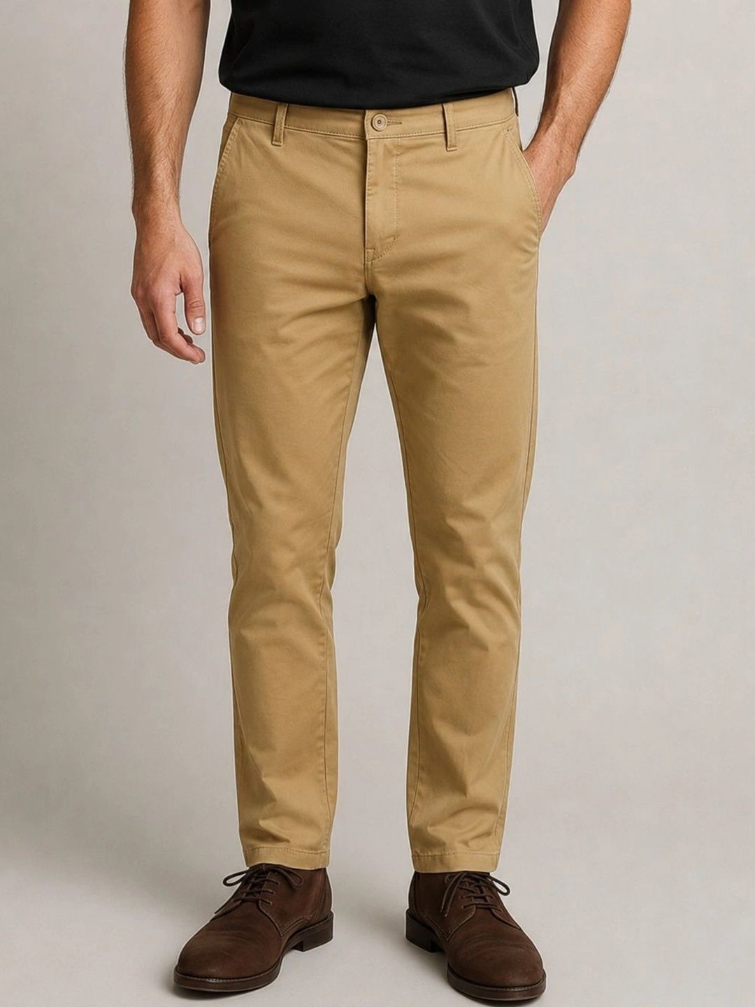 XENOR Men Slim Fit Pleated Trousers-picture-29