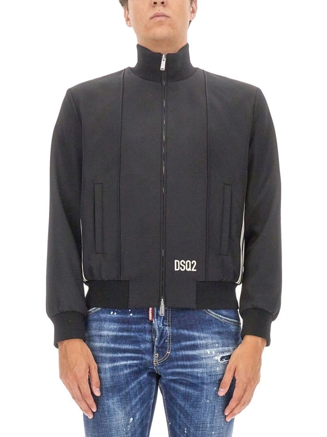Dsquared2 Black Mock Collar Jacket