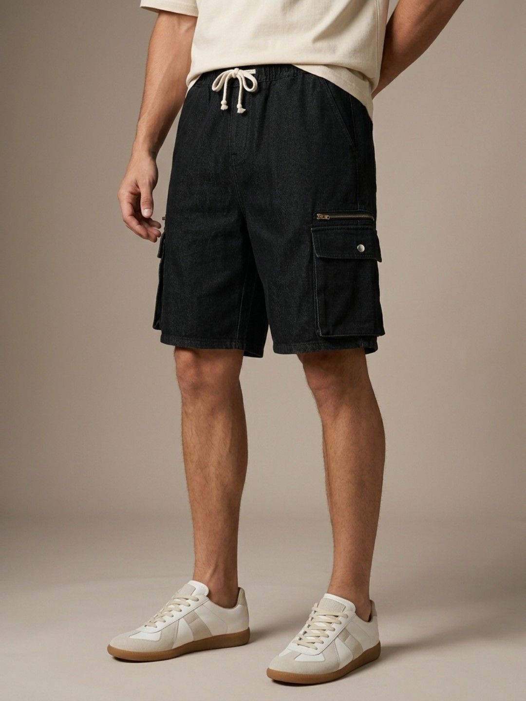 glitchez Men Relaxed Fit Denim Shorts-image-10