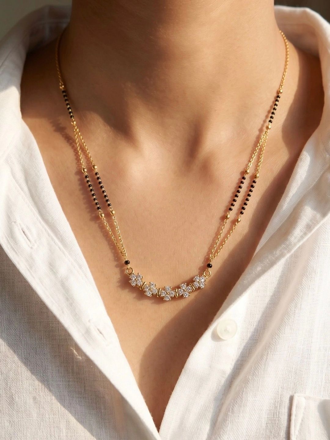 jueri Gold-Plated Zircon Mangalsutra-picture-46