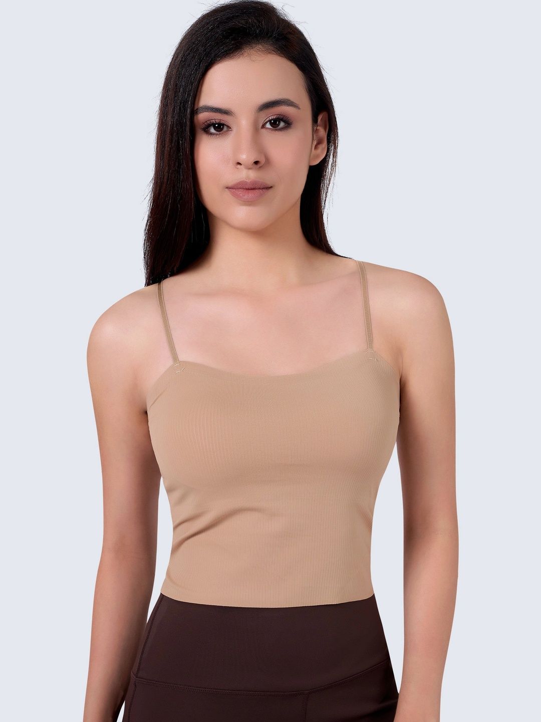 PLUMBURY Ribbed Lightly Padded Camisoles-image-16