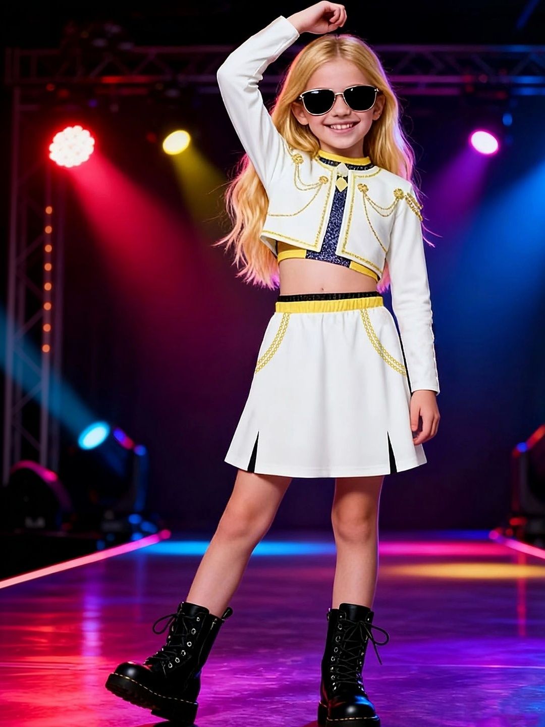 Xsole Girls Embellished Top with Skirt-picture-42