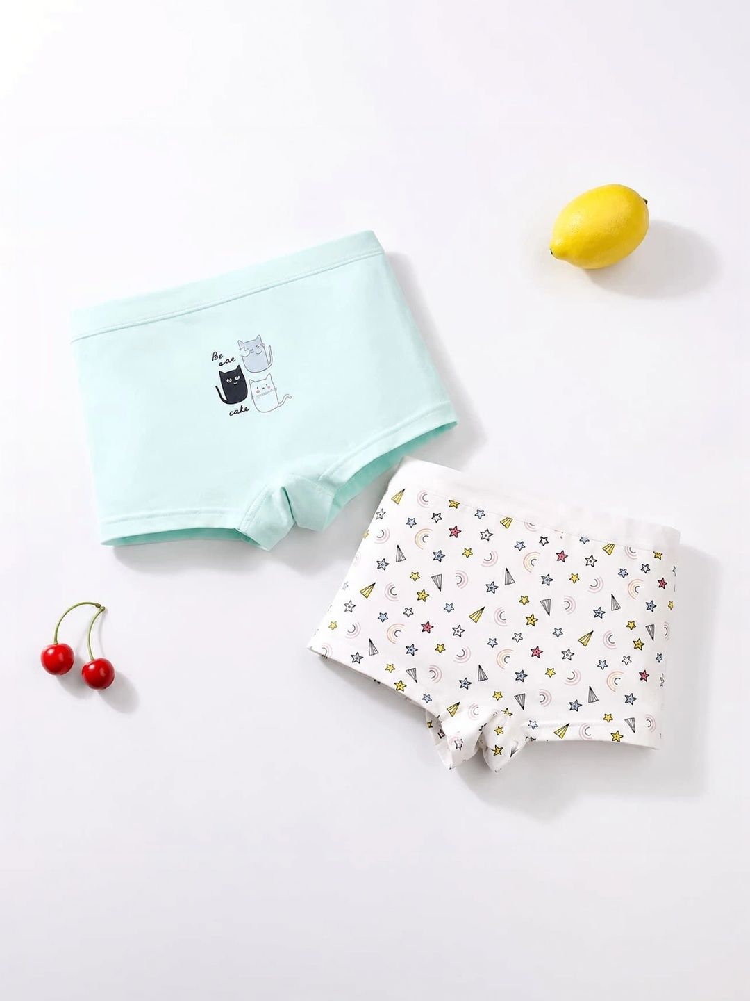 TPJ Mart Girls Pack of 2 Printed Assorted Cotton Boy Shorts-image-19