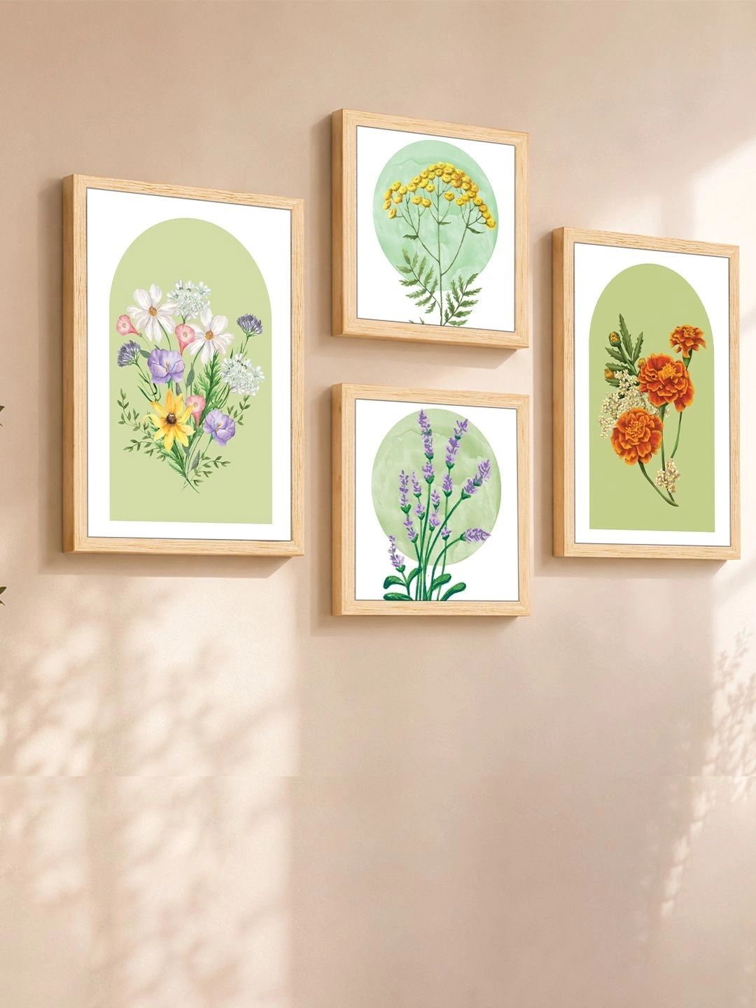Art Street Multicoloured & Navy Blue Set of 4 Piece Synthetic Wood Other Wall Paintings-picture-15
