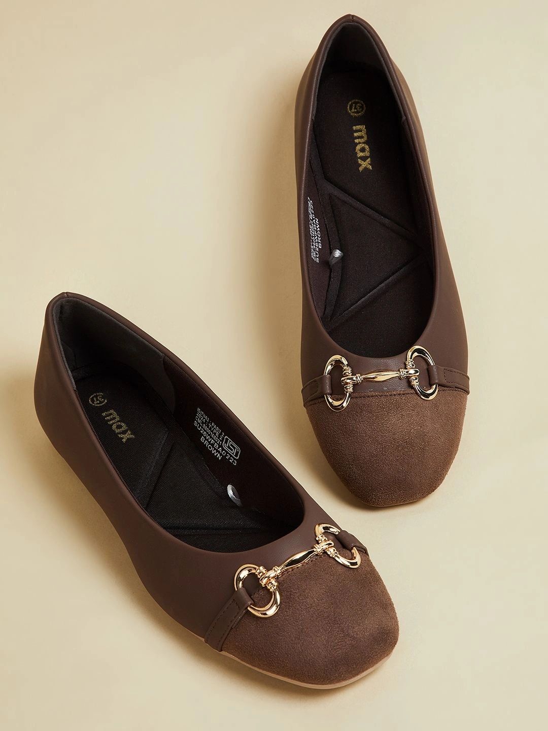 max Women Colourblocked Open Toe Flats with Buckles-image-10