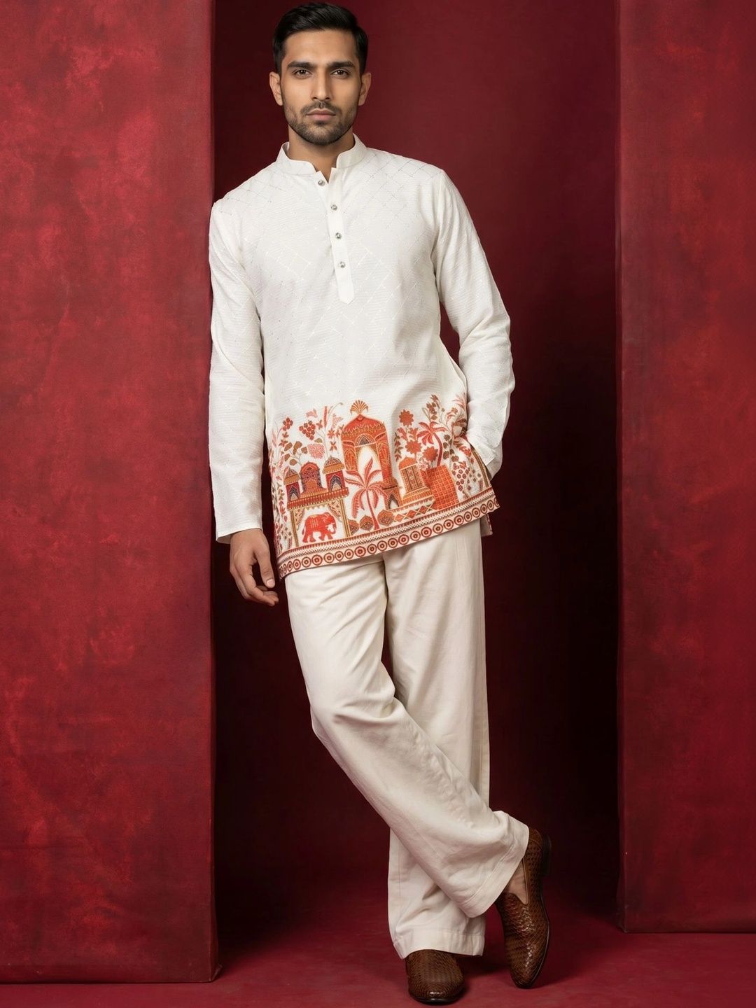 Anouk Men Ethnic Motifs Regular Kurta with Pyjamas-image-24