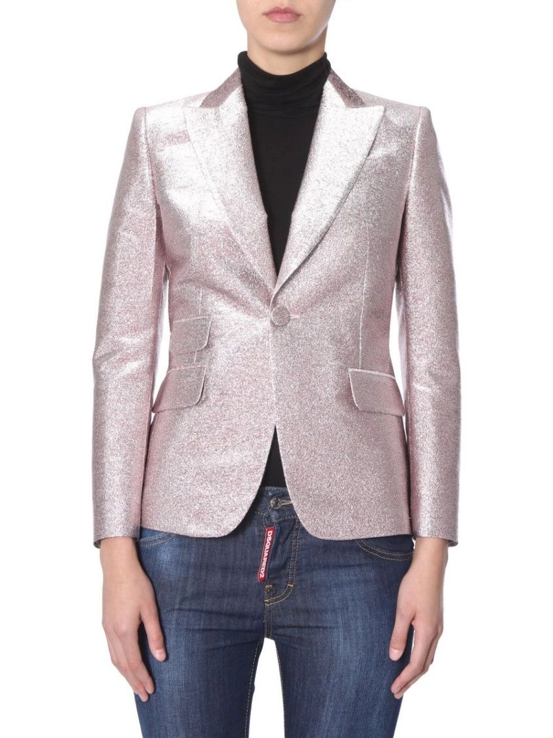 Dsquared2 Pink Textured Notched Lapel Jacket-picture-24