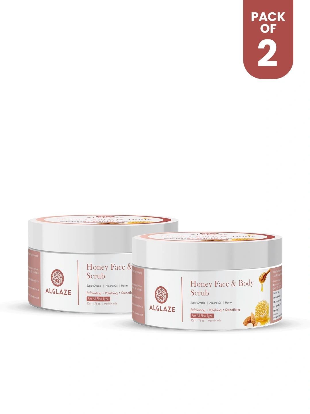 ALGLAZE Set Of 2 Honey Face & Body Scrub - 50 g Each-picture-17