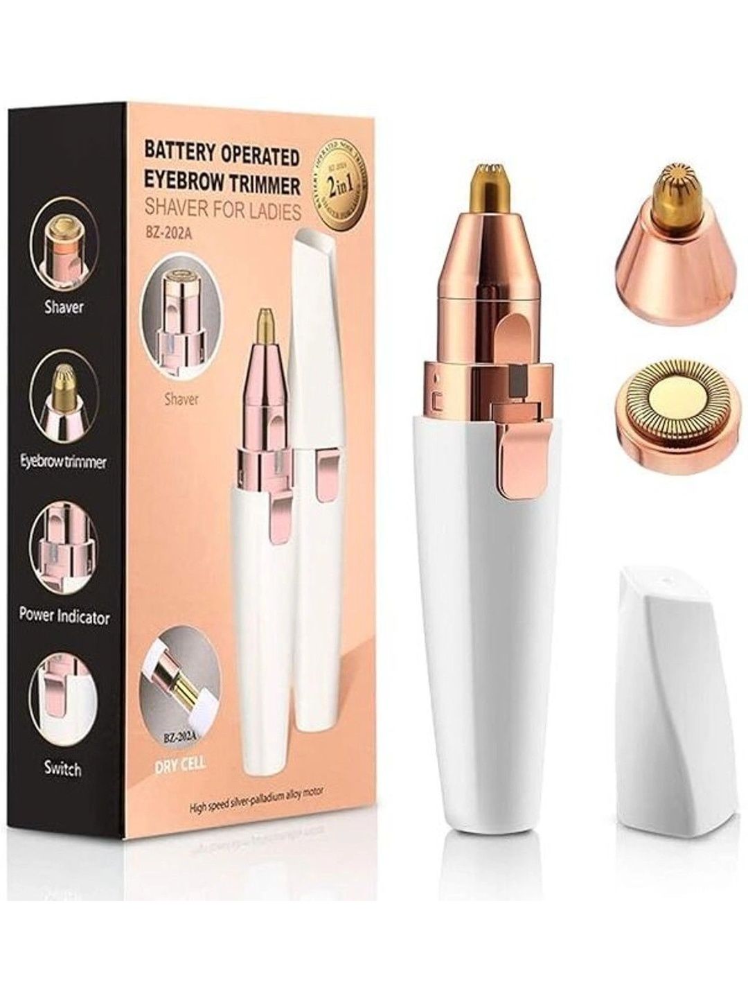 VTHIN 2-in-1 Battery Operated Electric Eyebrow Trimmer & Facial Hair Remover-picture-30