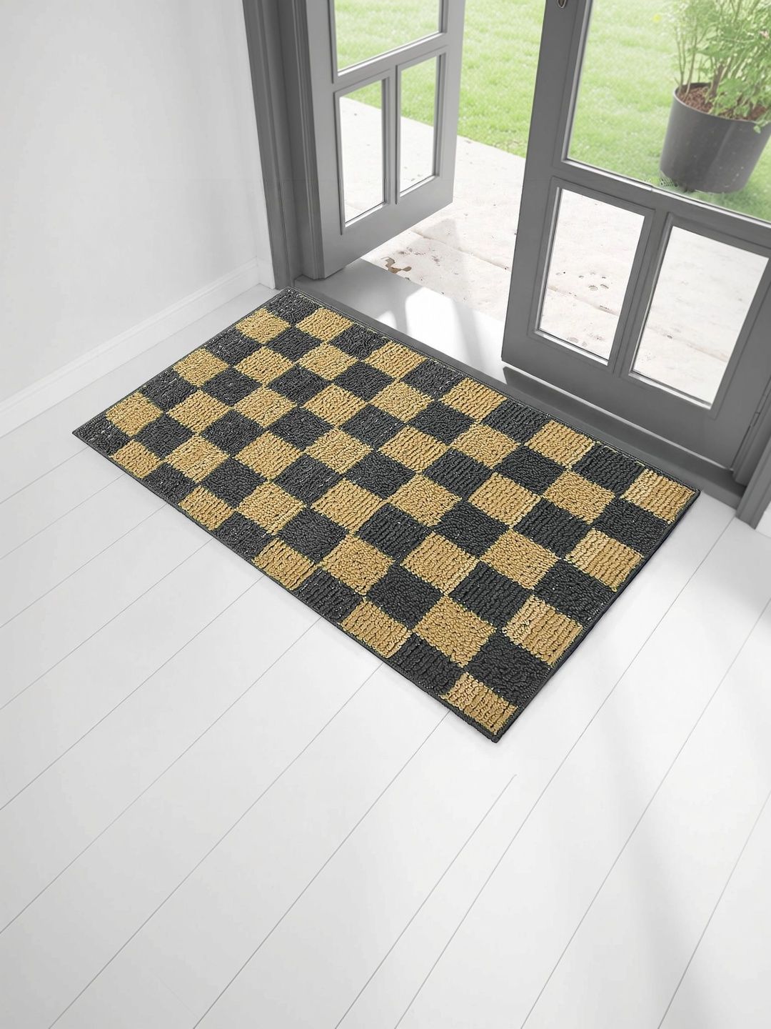 Myntra Elegant Homes Grey & Beige Anti-Skid Doormats-picture-39