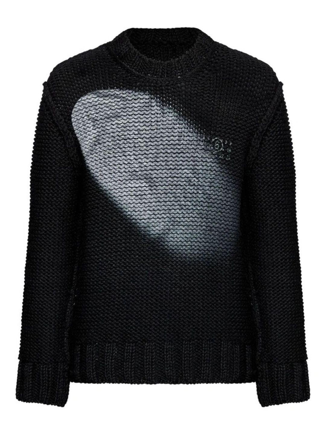 mm6 maison margiela Black Crew Neck Sweater-picture-23