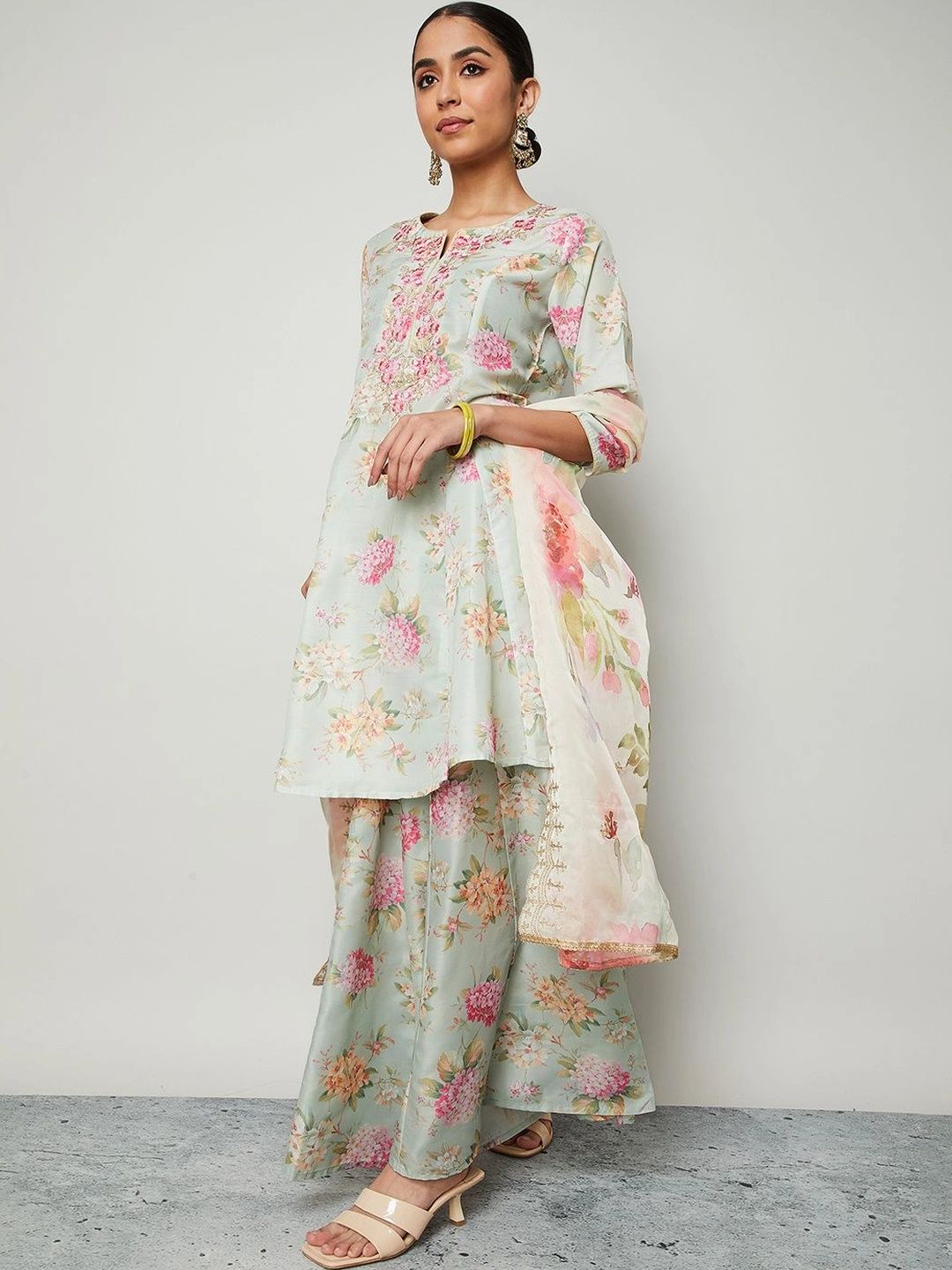 Melange by Lifestyle Women Floral Printed Flared Ethnic Palazzos-picture-15