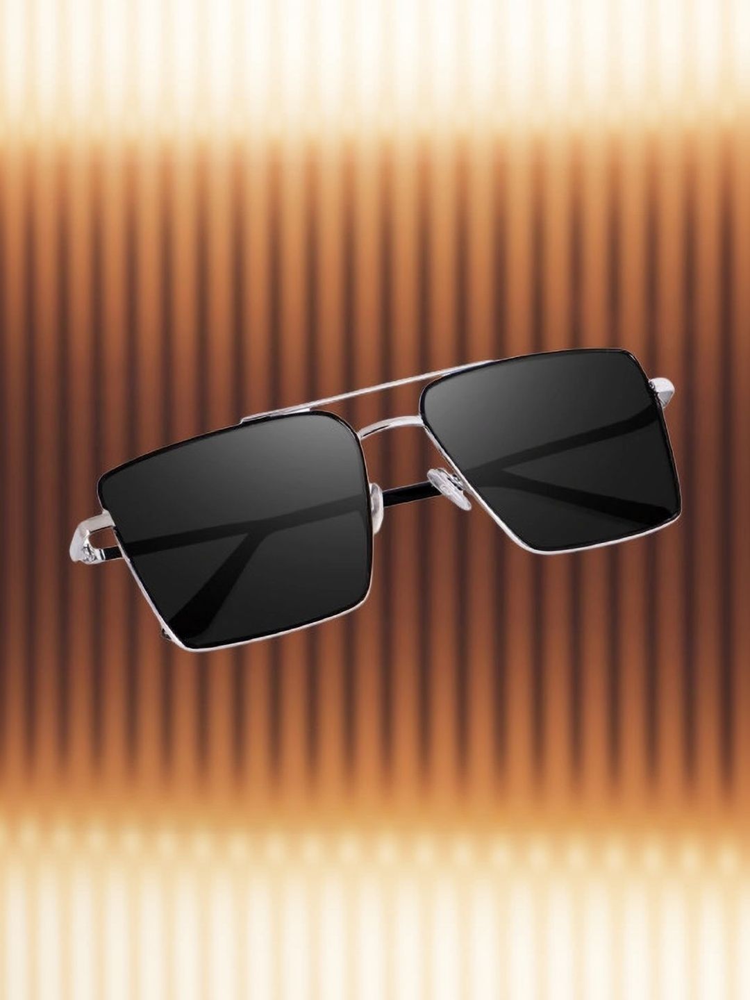 SPADEACES Unisex Black Lens & Silver-Toned Square Sunglasses with-picture-48