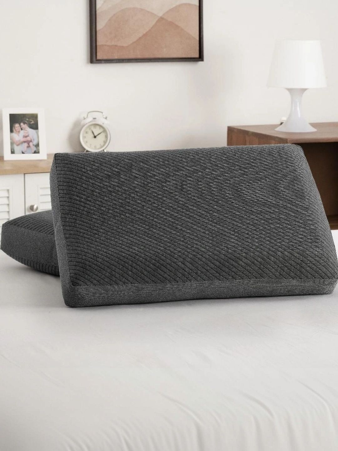 wakefit Grey Set of 4 Memory Foam Filled Cotton Sleep Pillow-image-44