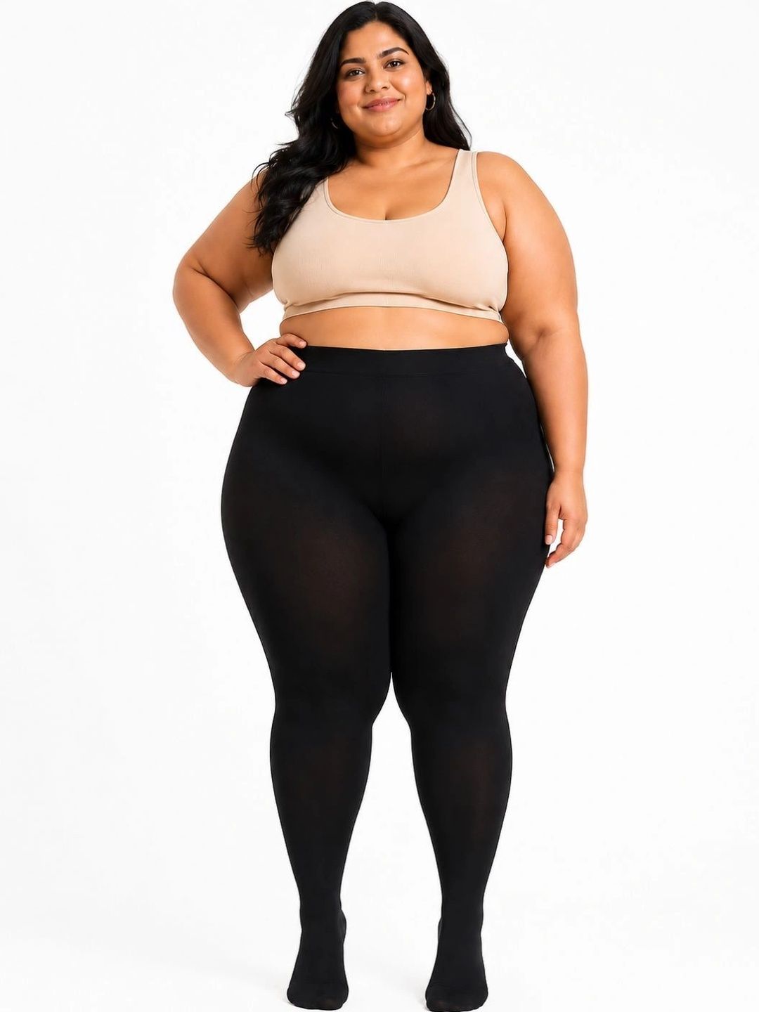 Curves By ZeroKaata Plus Size Stretchable Semi-Sheer Thermal Bottoms-picture-22