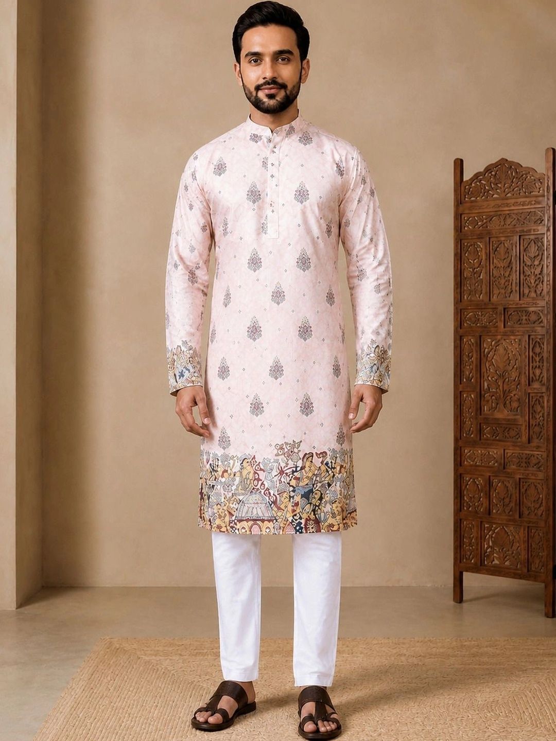 Moda Rapido Men Ethnic Motifs Printed Indie Prints Kurta-image-34