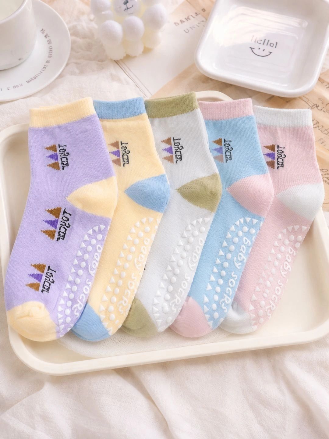 CORTICA Unisex Kids Pack of 5 Cotton Blend Assorted Patterned Above Ankle Socks-picture-57