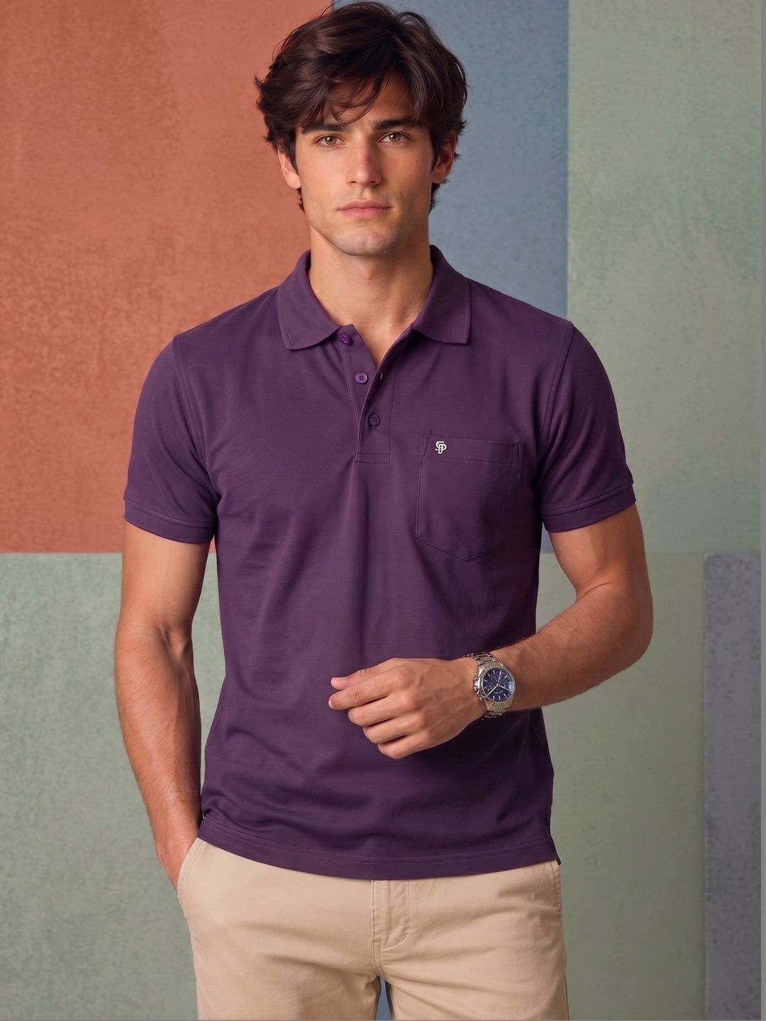 Moda Rapido Men Brand Logo Polo Collar Pockets T-shirt-picture-37