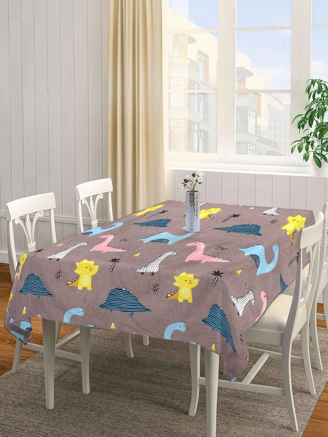Myntra Elegant Homes Brown Cartoon Printed 4-Seater Table Cover-picture-21