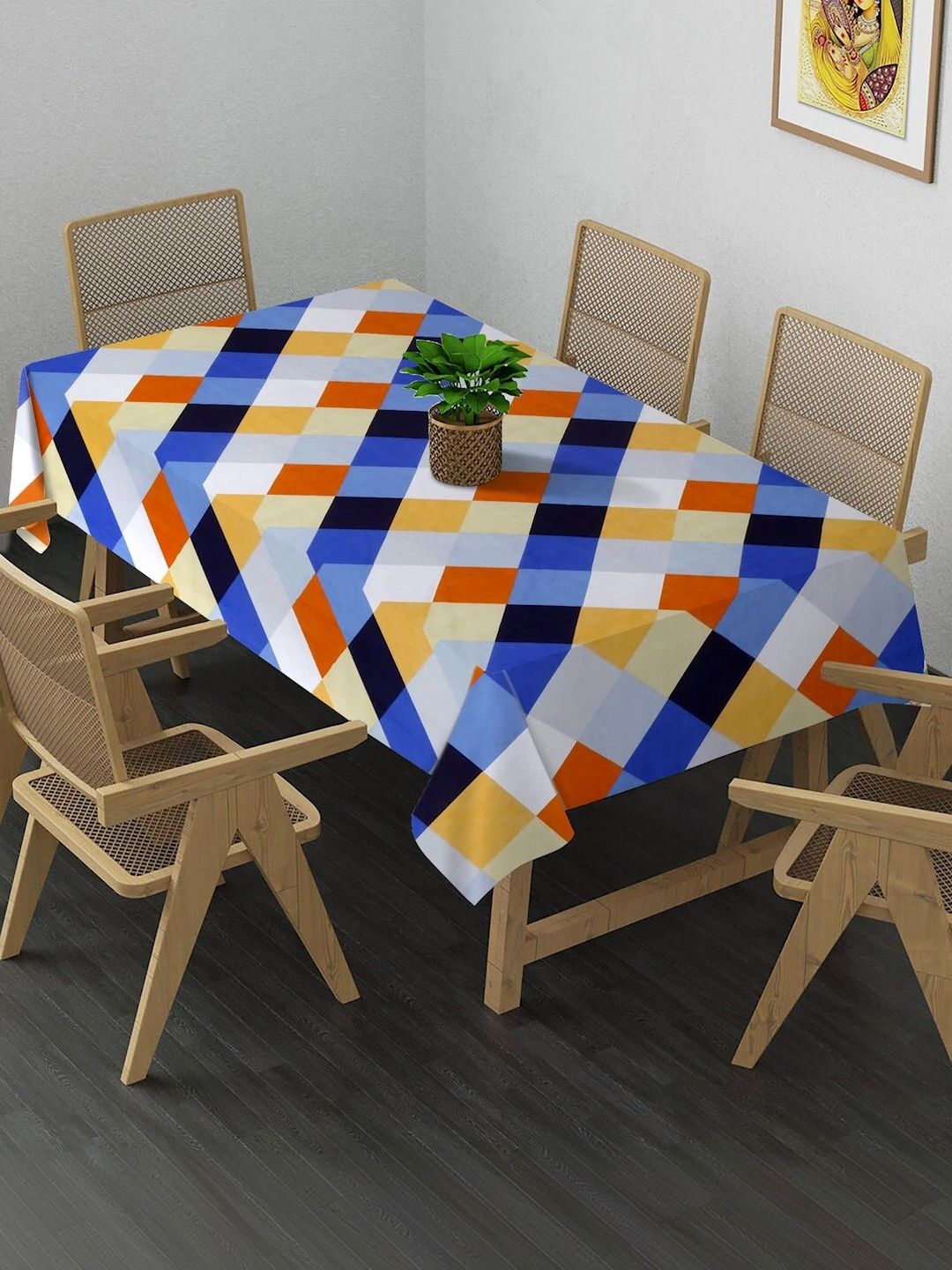 Myntra Elegant Homes Multicoloured Geometric Printed 6-Seater Table Cover-picture-40