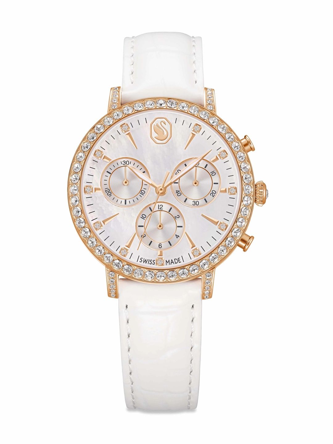 SWAROVSKI Women Mother of Pearl Dial & Leather Straps Analogue Chronograph Watch 5754536-picture-7
