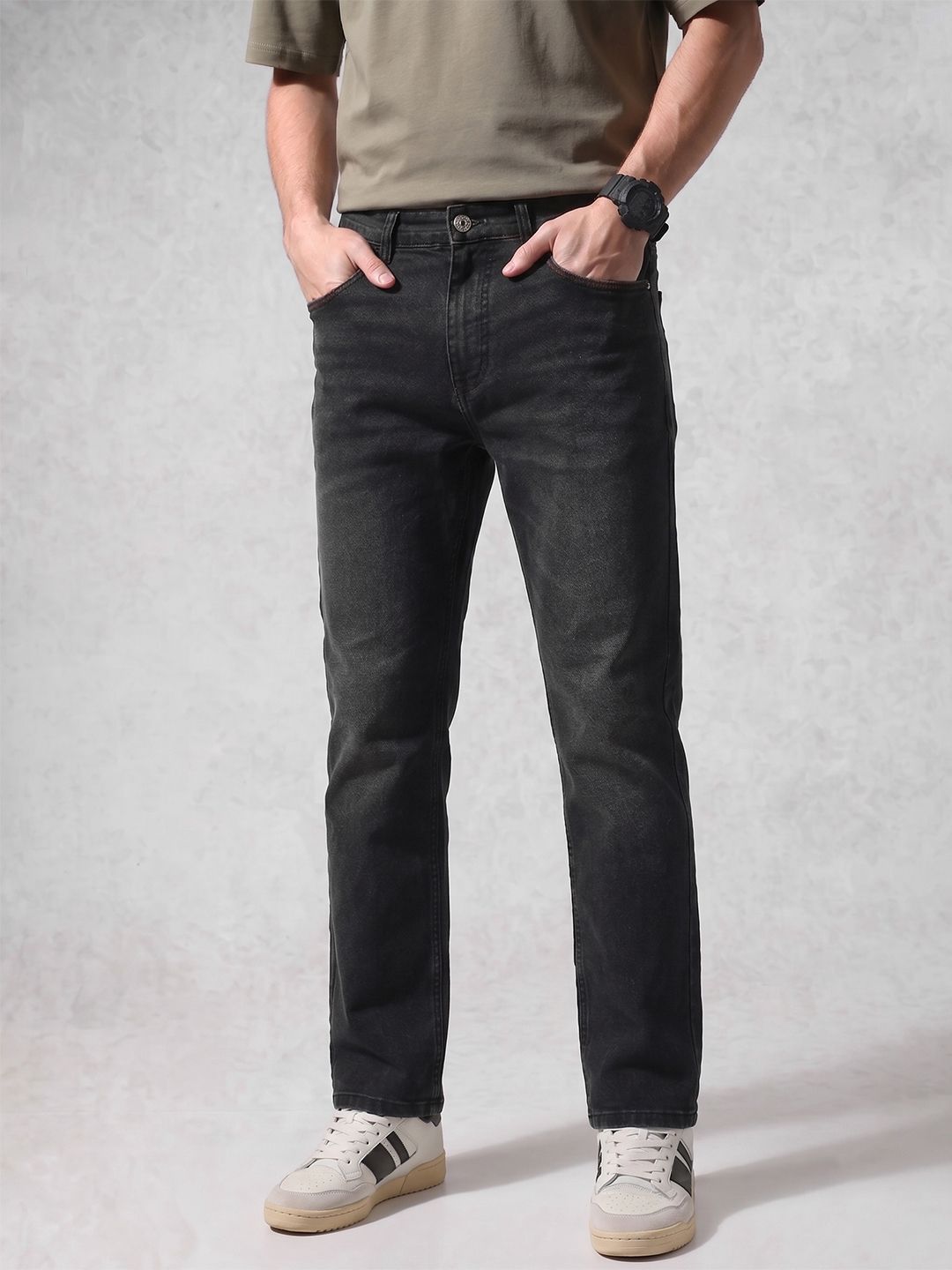 WROGN Men Straight Fit Light Fade Jeans-picture-14