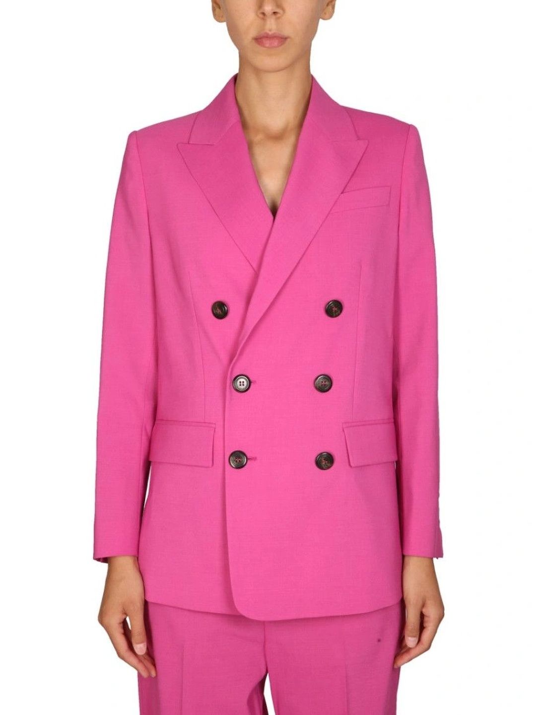 Dsquared2 Fuchsia Solid Notched Lapel Jacket-picture-52
