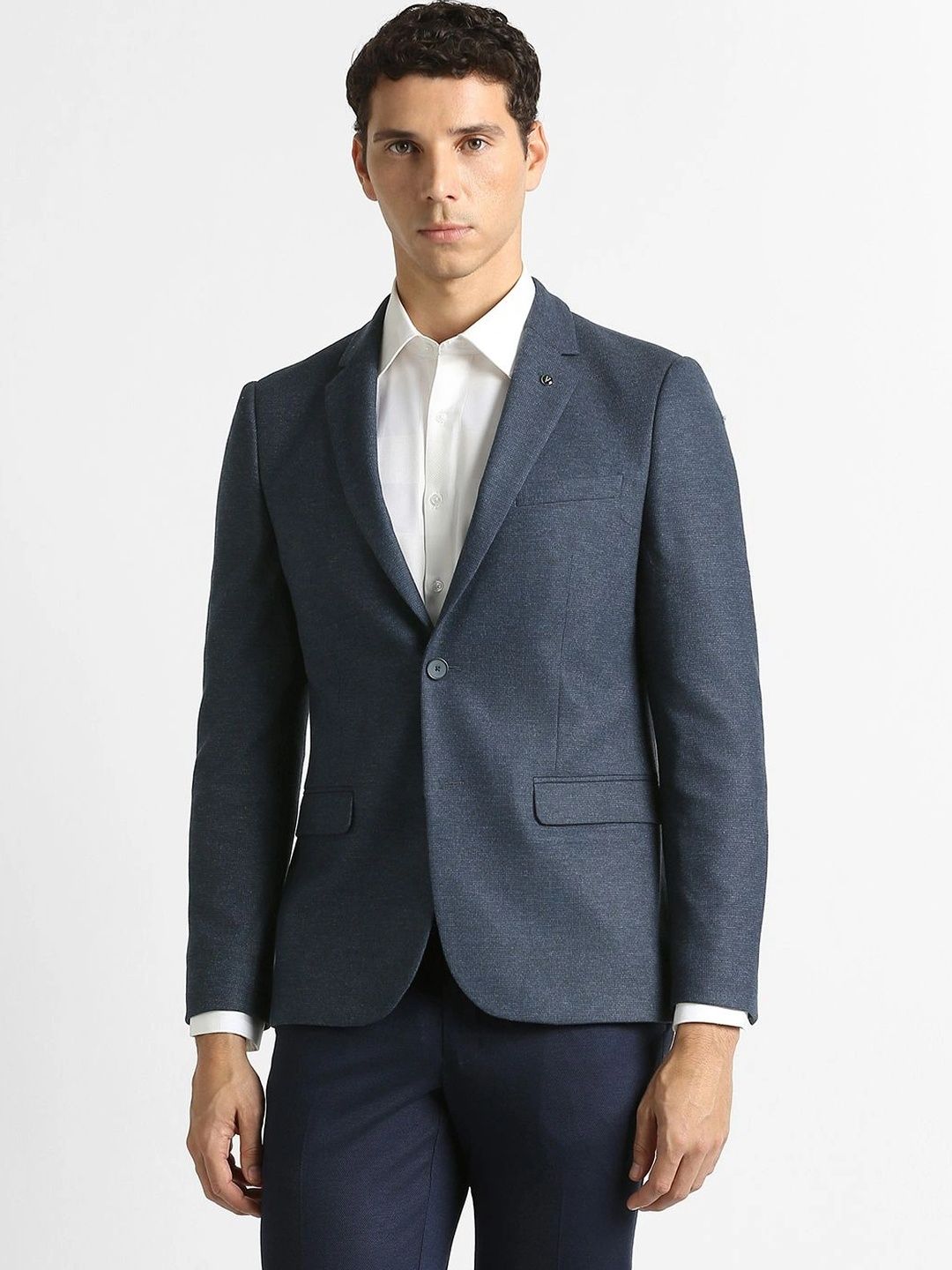 Van Heusen Notched Lapel Single-Breasted Super Slim Fit Formal Blazers-picture-43
