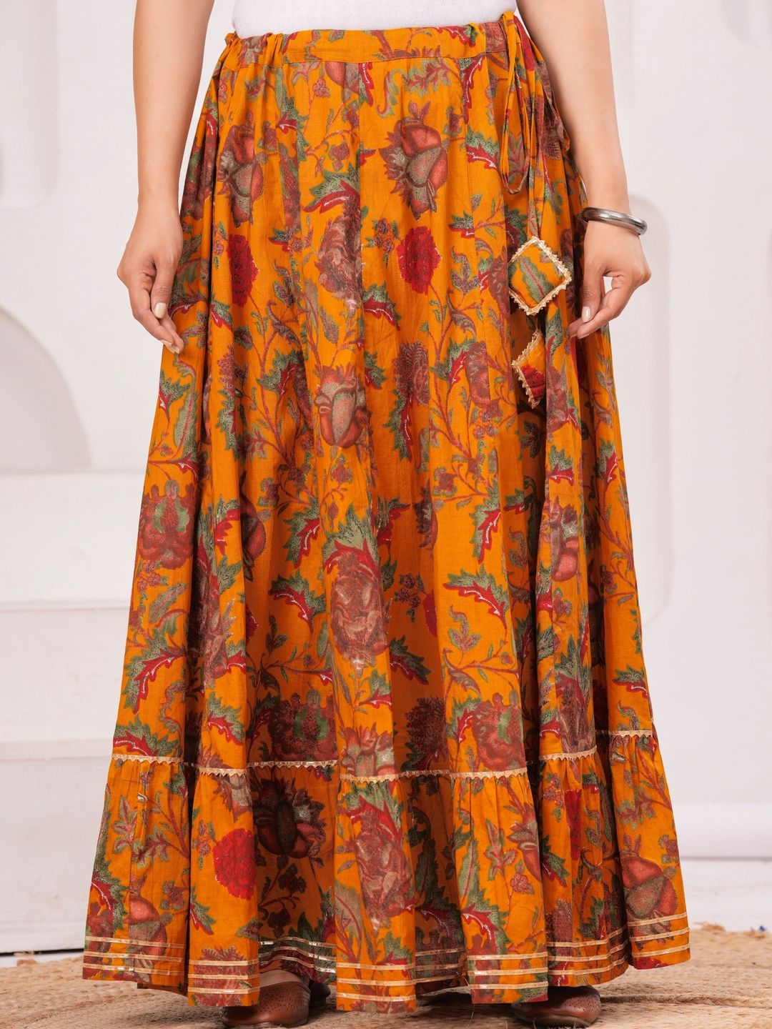 Clothy N Wave Women Floral Maxi Flared Skirt