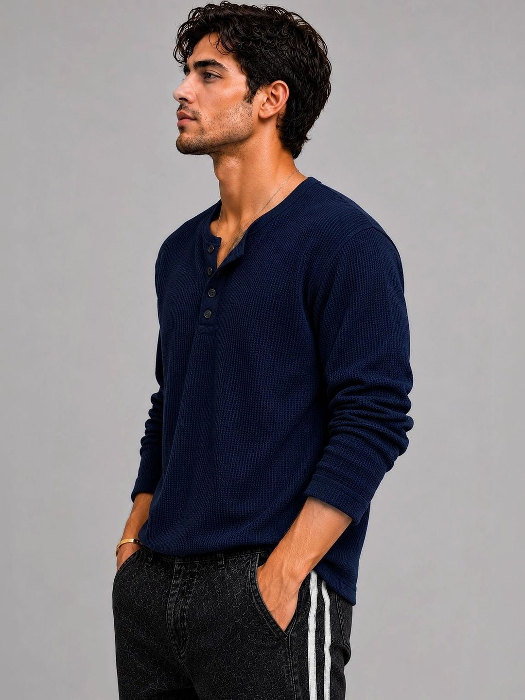 JERKYN Men Henley Neck T-shirt-picture-3