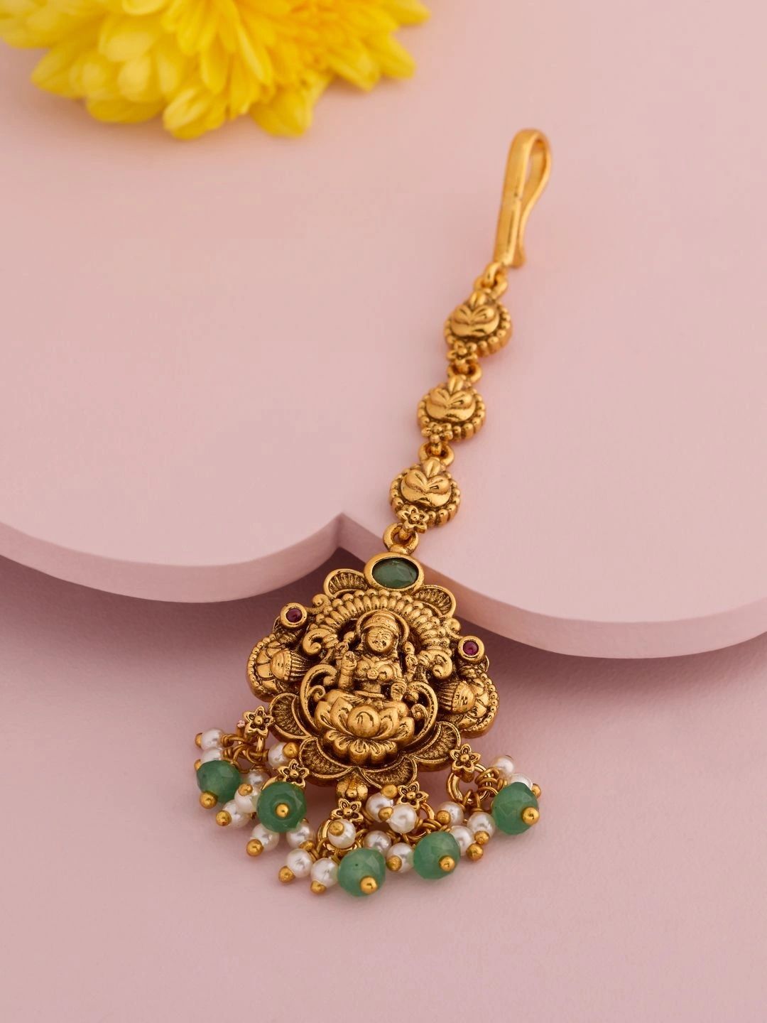 Kushal's Fashion Jewellery Gold-Plated Maang Tikka Head Jewellery-picture-49