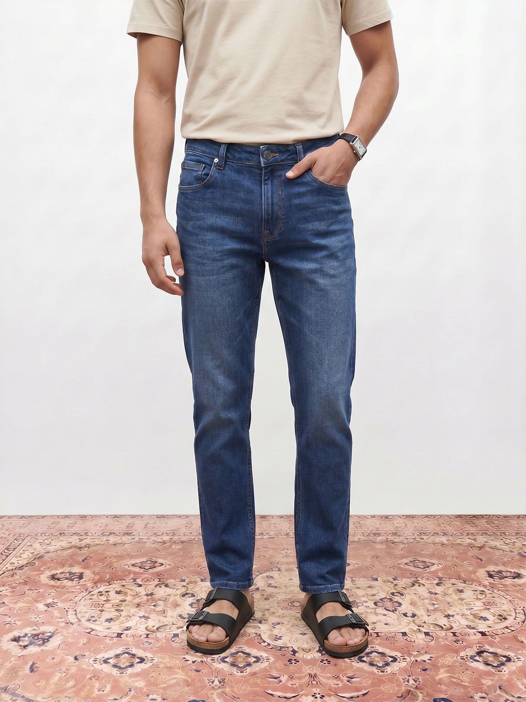 Mr Bowerbird Men Tapered Fit Light Fade Stretchable Jeans-image-20