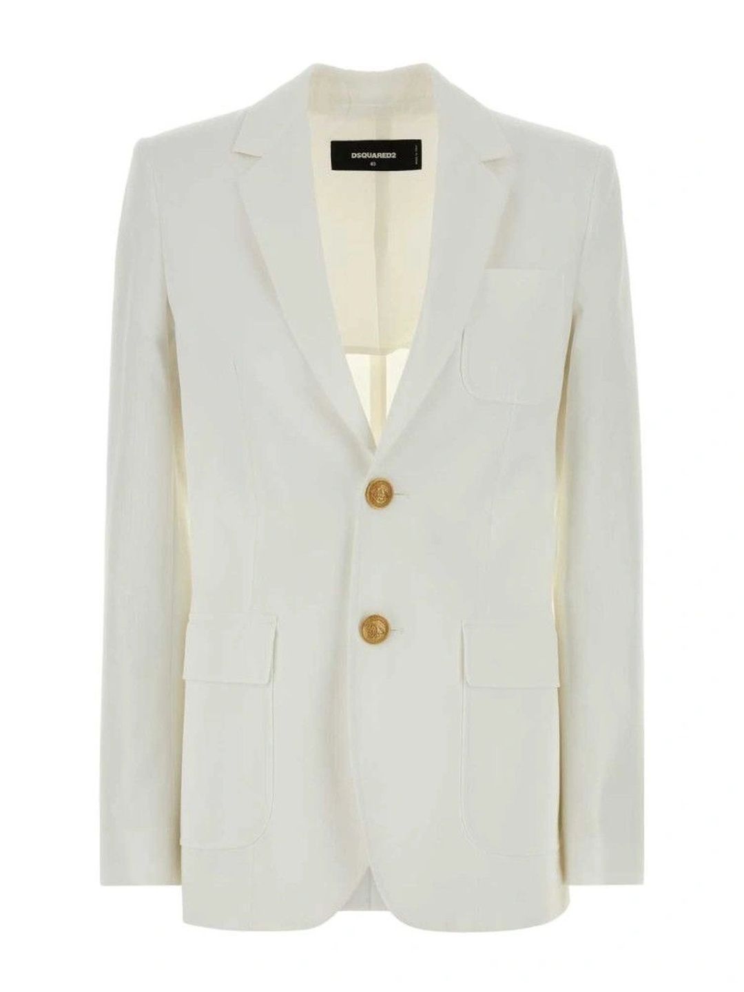 Dsquared2 White Solid Notched Lapel Jacket-picture-23
