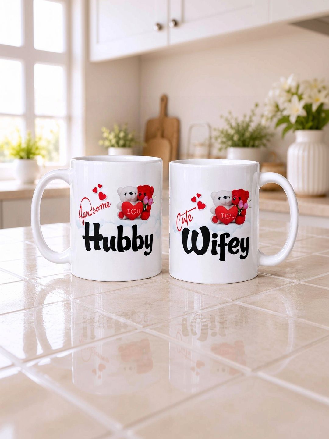 Myntra Elegant Homes White Text or Slogans Printed Ceramic Glossy Mugs Set of Cups and Mugs-image-29