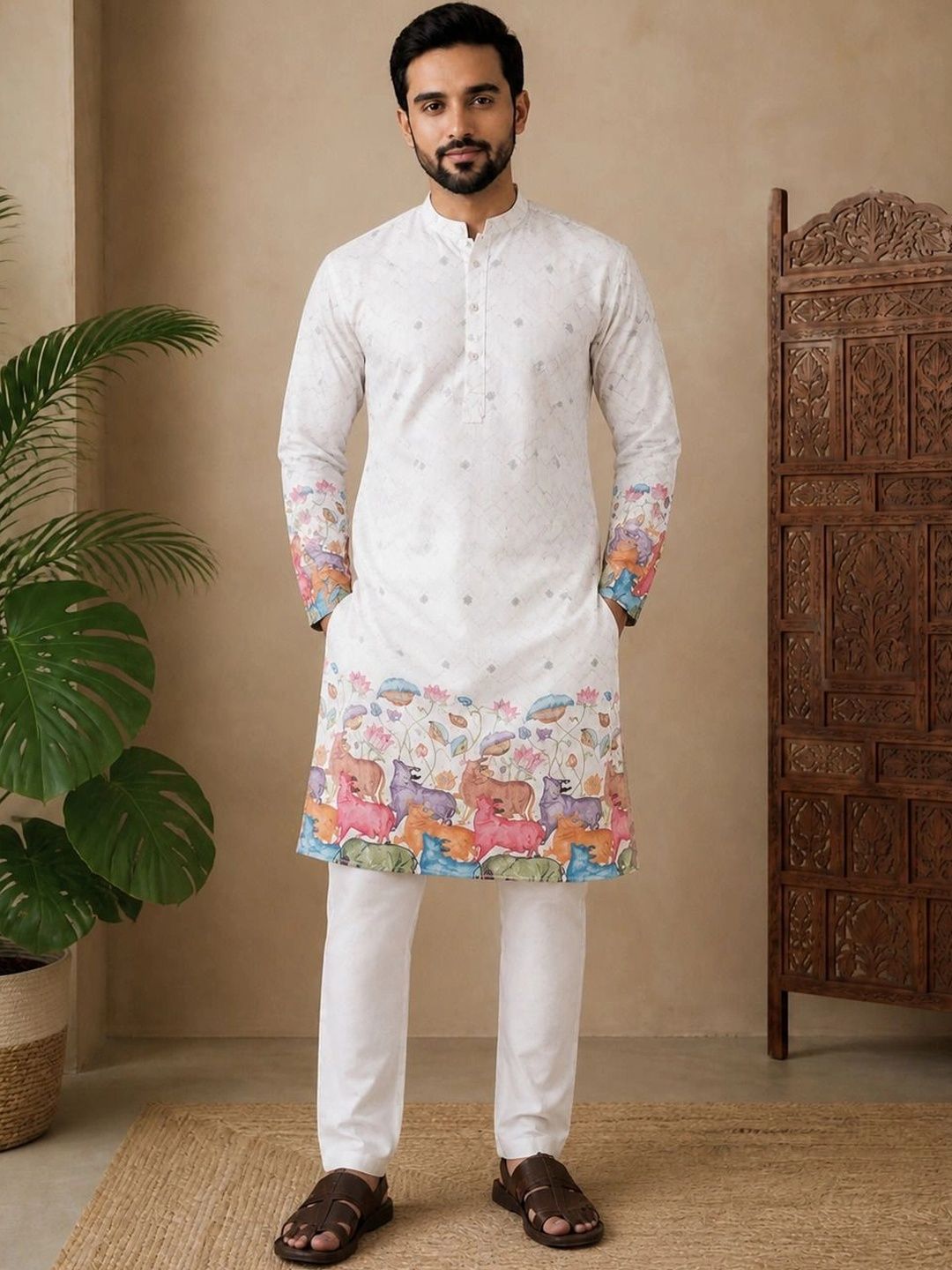 Moda Rapido Men Ethnic Motifs Printed Kurta-picture-36