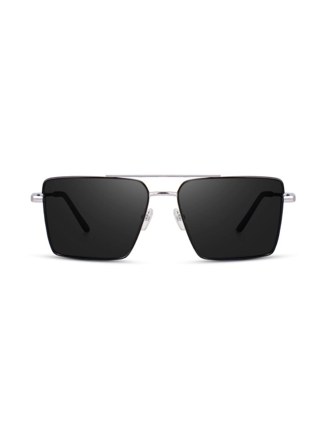 SPADEACES Unisex Black Lens & Silver-Toned Square Sunglasses with-image-26