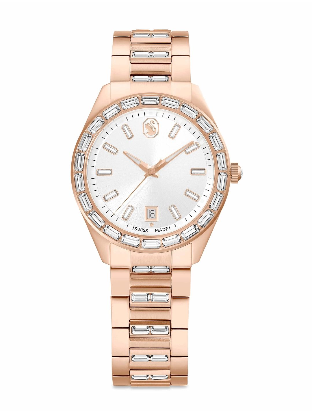SWAROVSKI Women Dial & Bracelet Style Straps Analogue Date Aperture Watch 5734659-picture-4