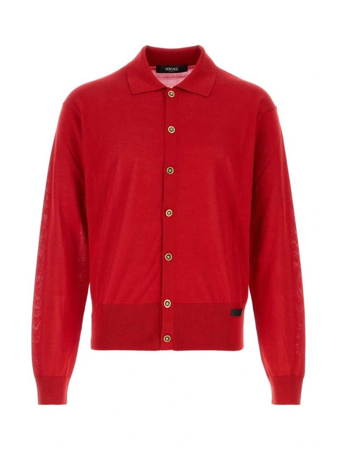 versace Red Shirt Collar Cardigan-picture-53
